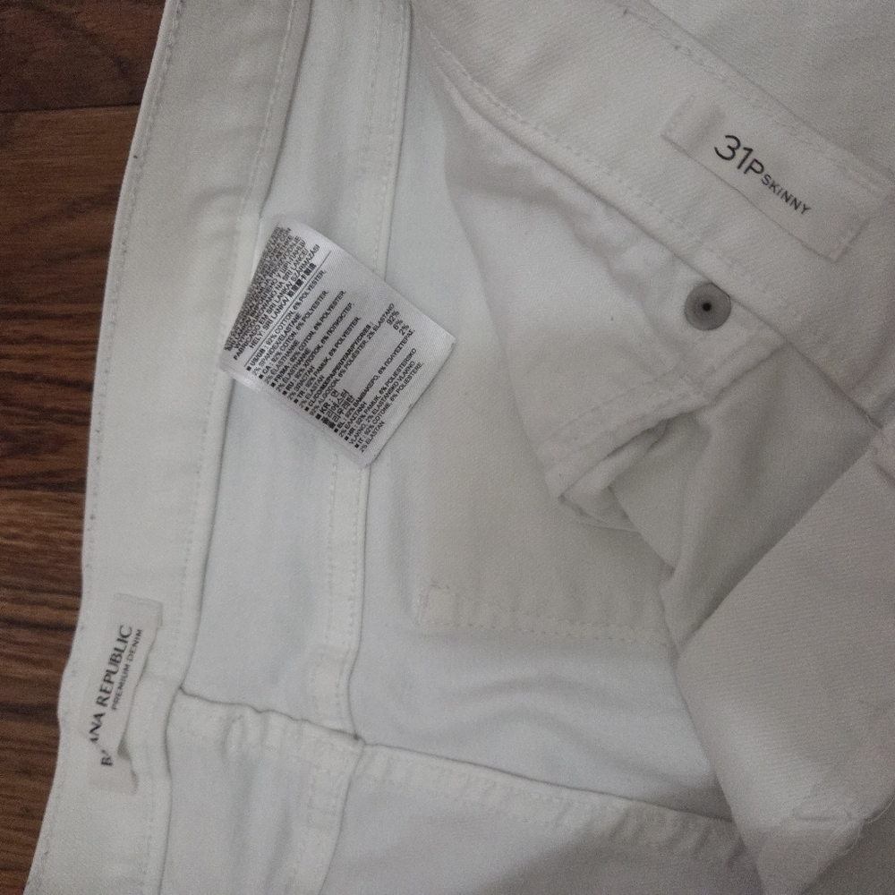 Banana Republic White Skinny Jeans Size 31P - Picture 3 of 11
